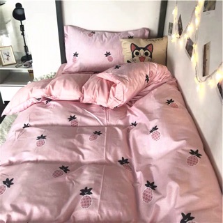 [Giá rẻ] SET CHĂN GA POLY DỨA HỒNG Uy tín