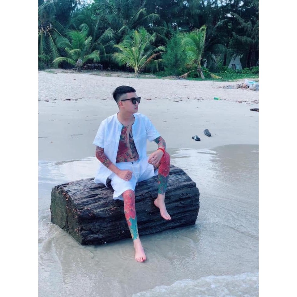 Bộ đũi cộc tay nam,đồ bộ mặc nhà,bộ hè 2 màu trắng đen full SIZE-ANPAZA | BigBuy360 - bigbuy360.vn