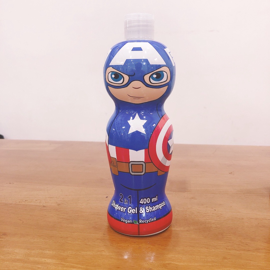 Sữa tắm gội cho bé 2in1 Frozen, Cry babies, Spiderman, Avengers Marvel Vegan Air Val - 400ml - Tây Ban Nha