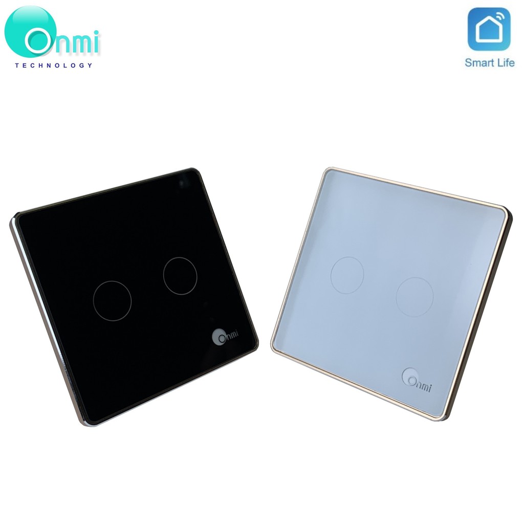 Bán sỉ - Công tắc điện cảm ứng wifi thông minh viền nhôm, công tắc điều khiển từ xa tuya smart ONMI dùng app điện thoại