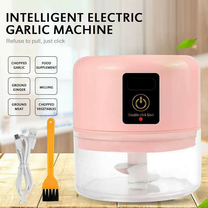Dụng cụ xay tỏi ớt,hành,....Đa năng bằng tay lưỡi thép không Hàng loại 1 - Sạc Điện 1 Lần Dùng Cả Tháng