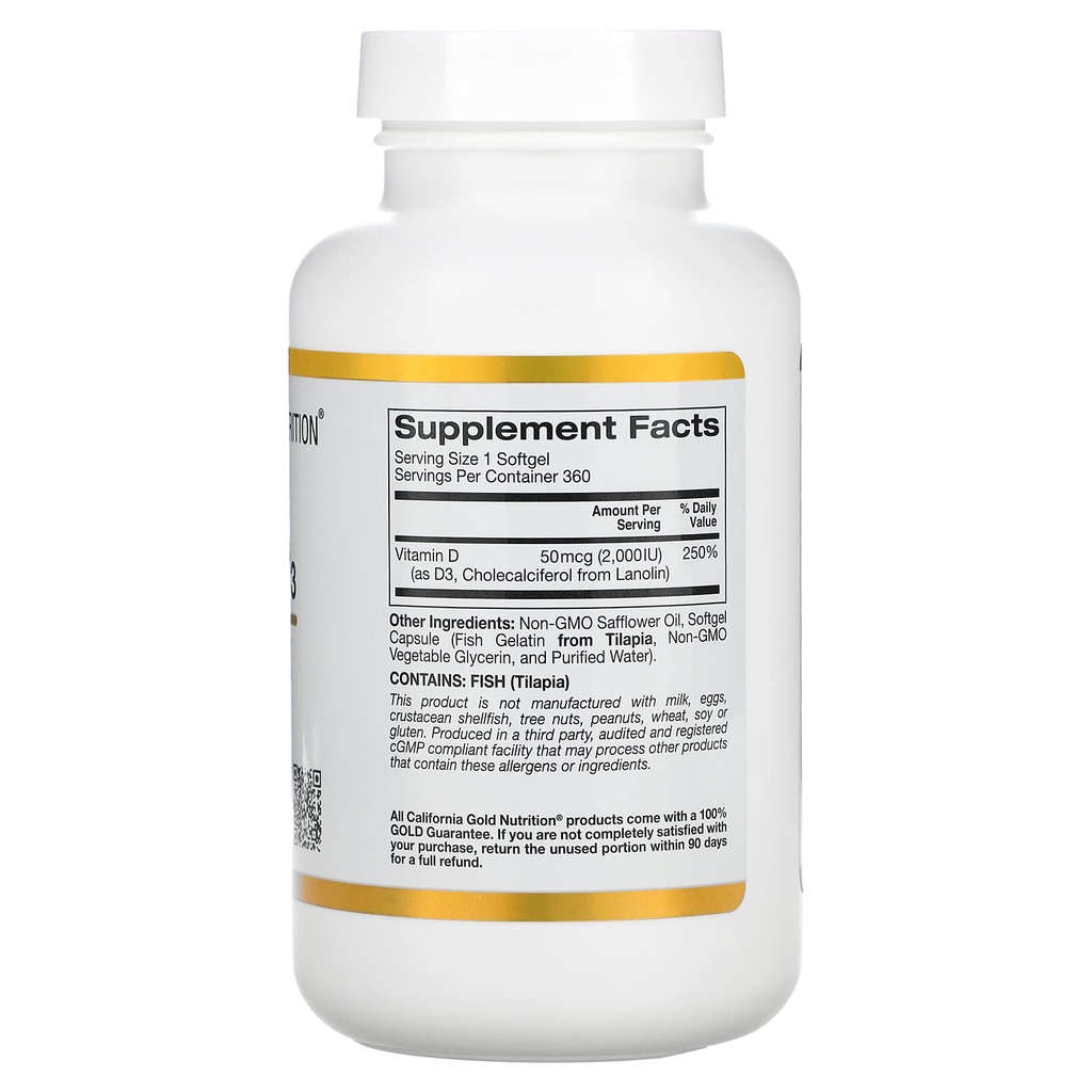 Vitamin D3 | California Gold Nutrition Vitamin D3   - Viên Uống Tăng Sức Đề Kháng - Chính Hãng