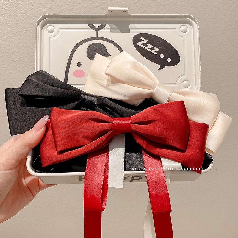 Kẹp Tóc Hình Nơ Lớn Bằng Ruy Băng Thời Trang Hàn Quốc Cho Nữ