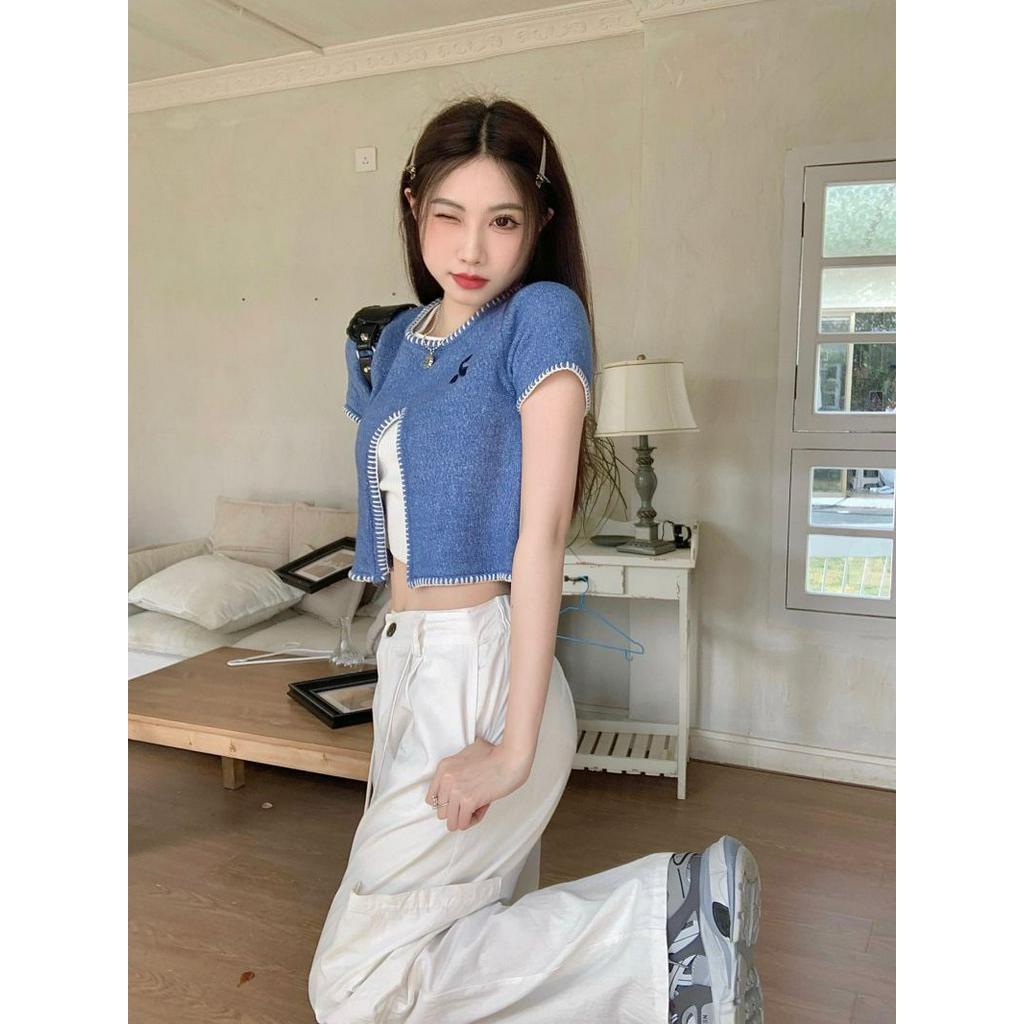 Áo Thun Dệt Kim Ngắn Tay Thời Trang Dạo Phố Cá Tính 61378