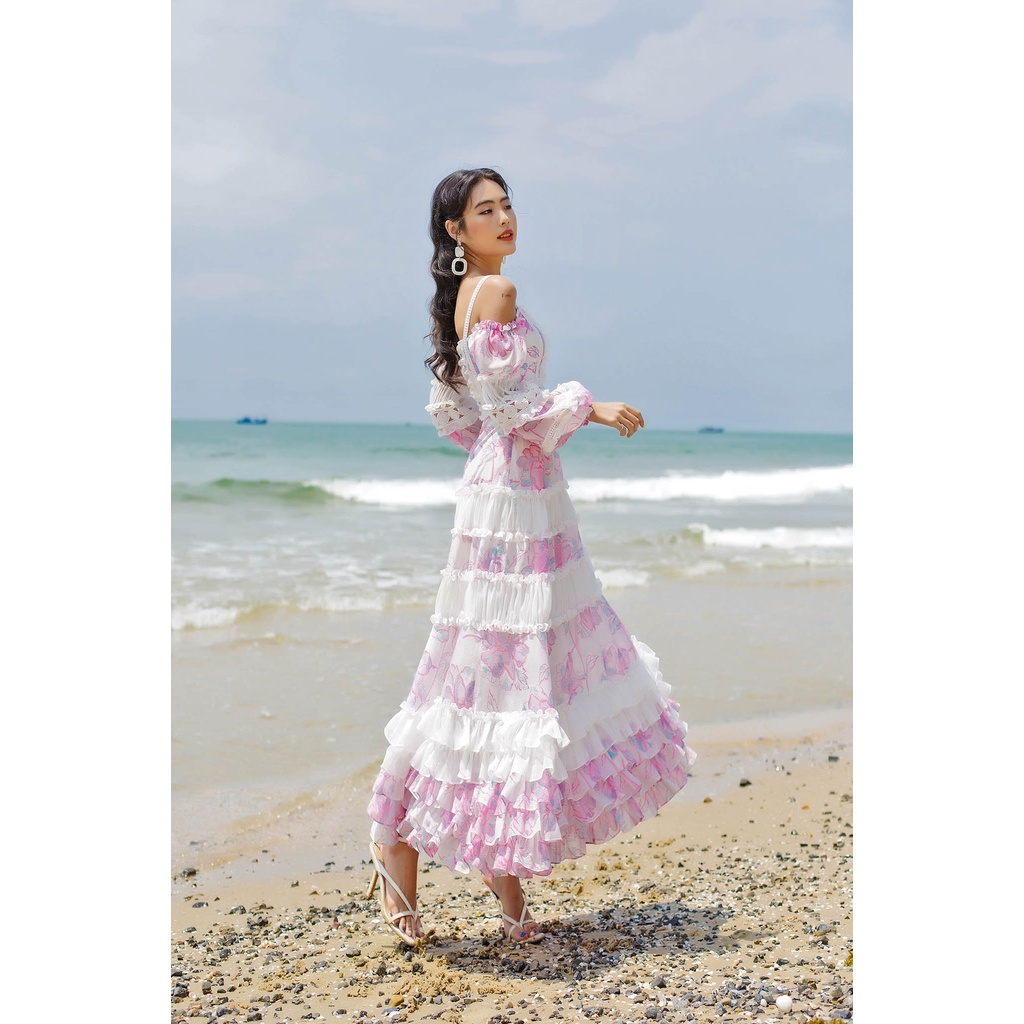 [Mã SKAMSALEP6 giảm 10% tối đa 100K đơn 150K] SÒ VINTAGE - GABI Đầm voan hai dây rớt tay phối ren | BigBuy360 - bigbuy360.vn