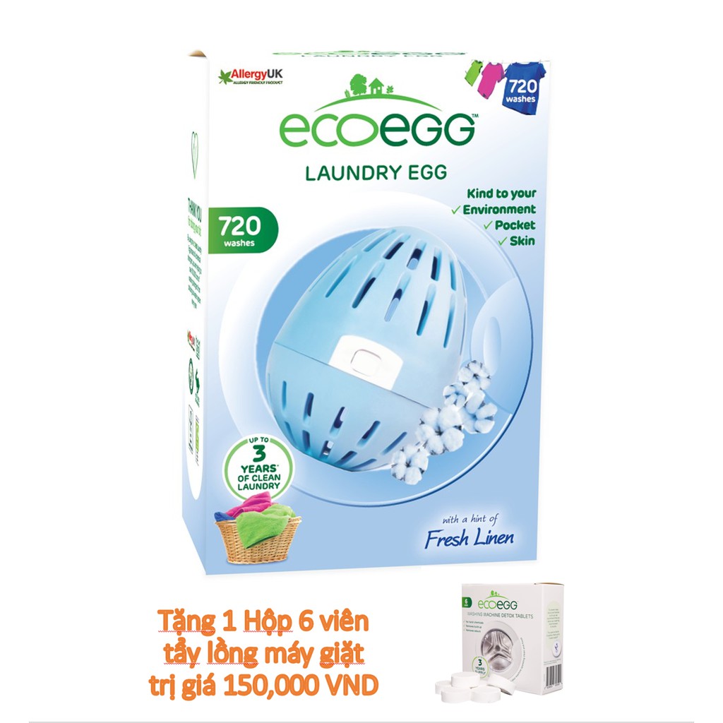 {SIÊU KHUYẾN MÃI} Trứng giặt sinh học ECOEGG 700 lần - Thay thế bột giặt