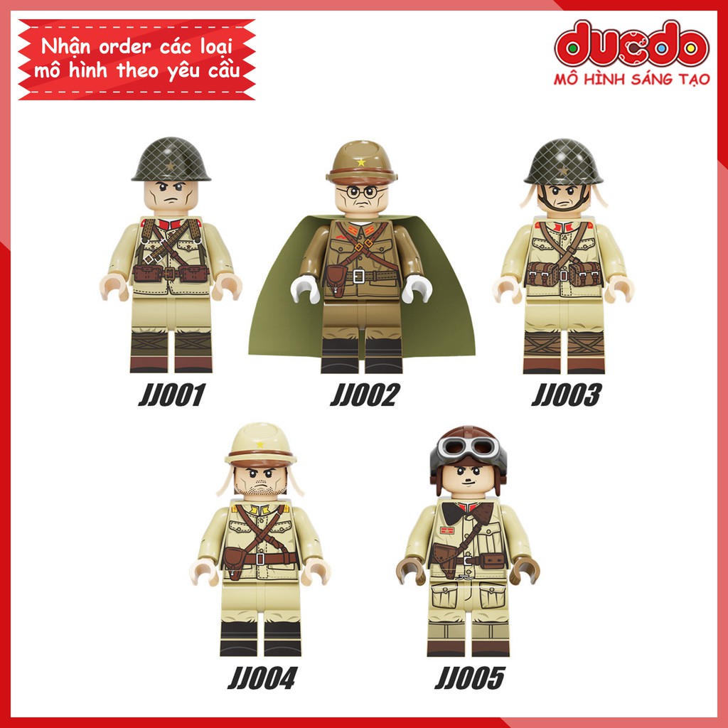 Minifigures lính phát xít Nhật trong chiến tranh thế giới - Đồ chơi Lắp ghép Xếp hình Mô hình Mini WW2 JJ001 005