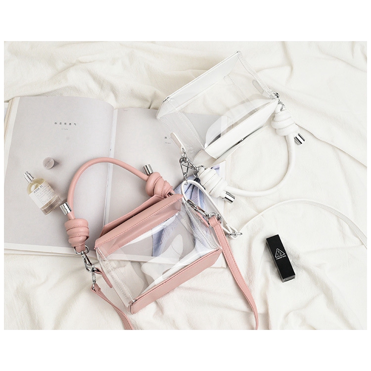 Túi đeo chéo vuông nhựa trong suốt kiểu dáng đơn giản IELGY
