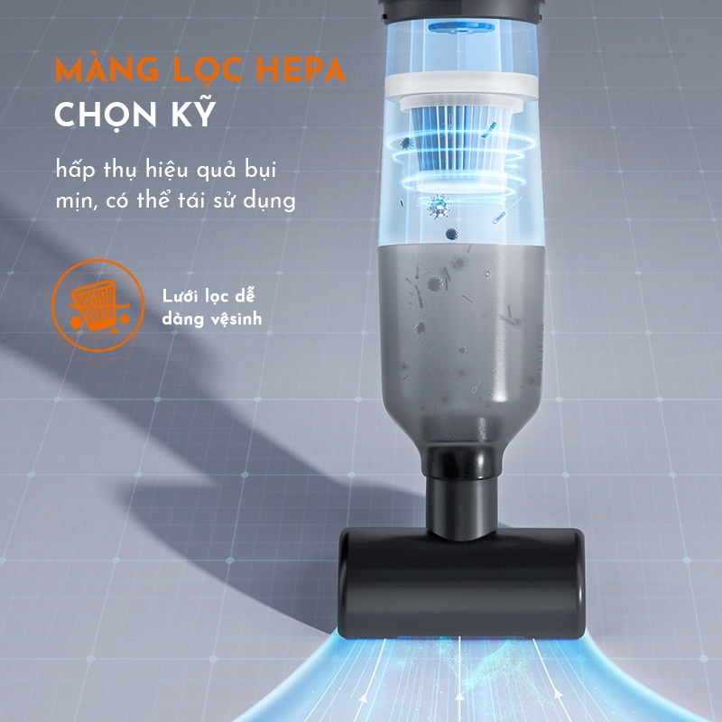 áy hút bụi không dây cầm tay GAABOR GVCC-M1A1 lực hút mạnh bền bỉ - Hàng chính hãng