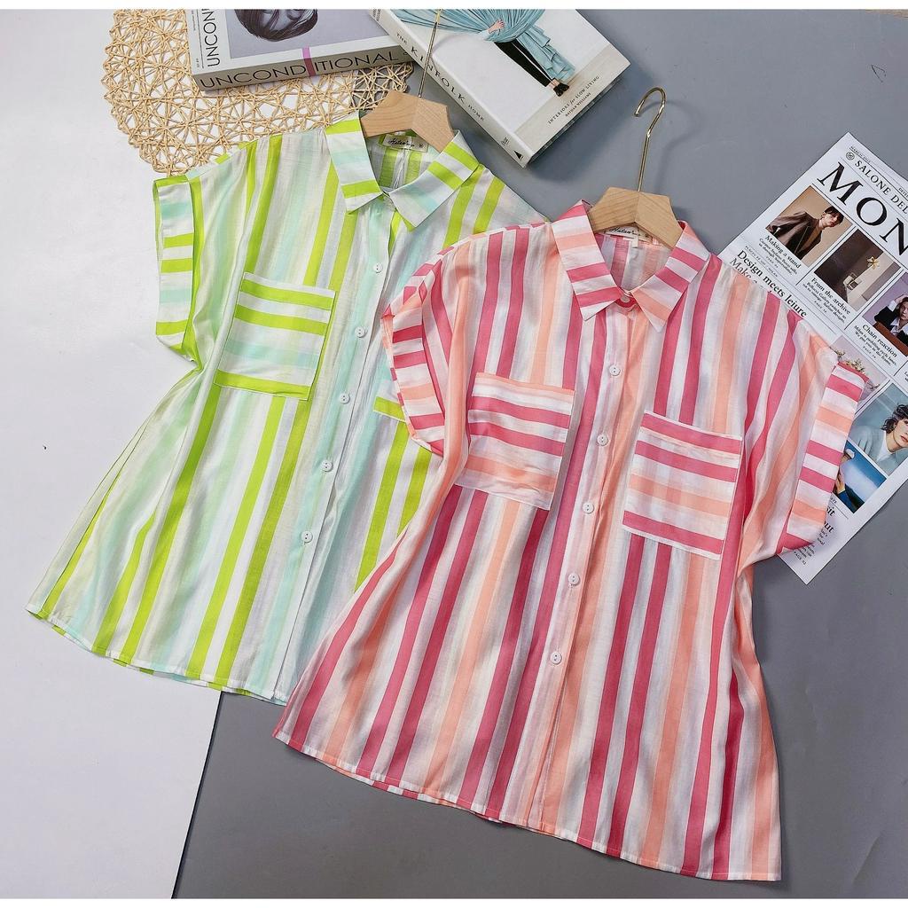 Sơ mi sọc thời trang multi-color Hatan