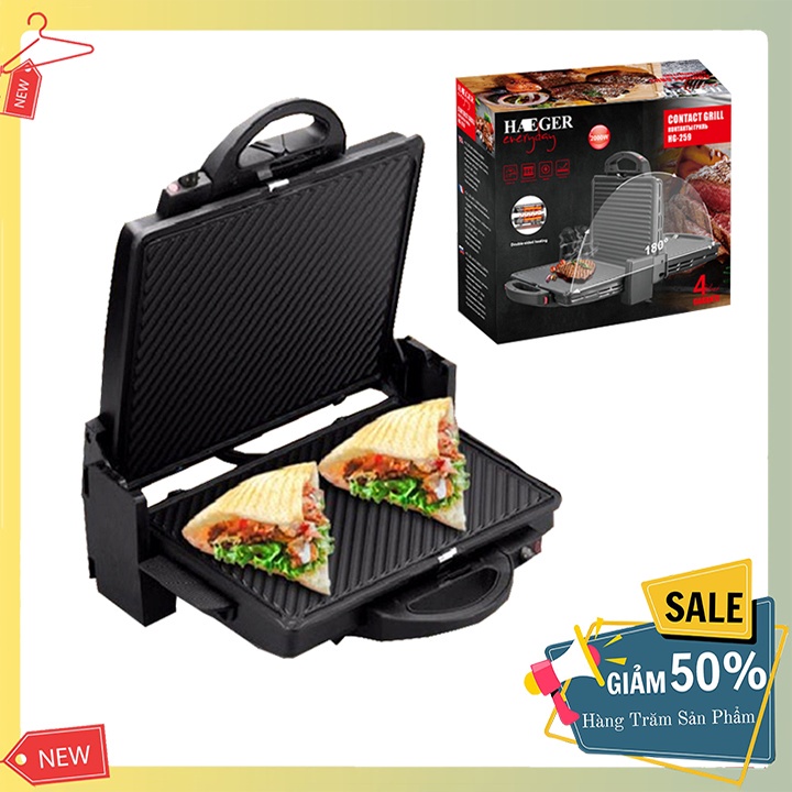Máy nướng bánh mì, kẹp bánh mỳ kinh doanh HAEGER HG-259 Chính hãng