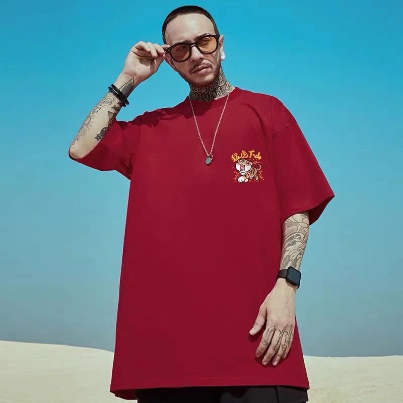 Áo Thun Tay Ngắn Cổ Tròn Dáng Rộng In Họa Tiết Hoạt Hình Phong Cách Hip Hop Thời Trang Mùa Hè Cho Nam (M-8XL)