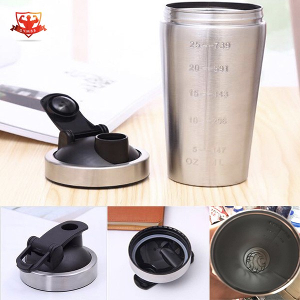 Bình Lắc Shaker Gym shark inox cao cấp