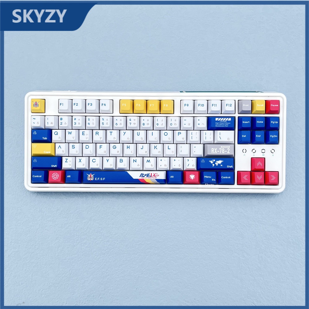 133 Phím GUNDAM Keycap Cherry Profile Anime PBT DYE-SUB Bàn phím cơ học Keycaps