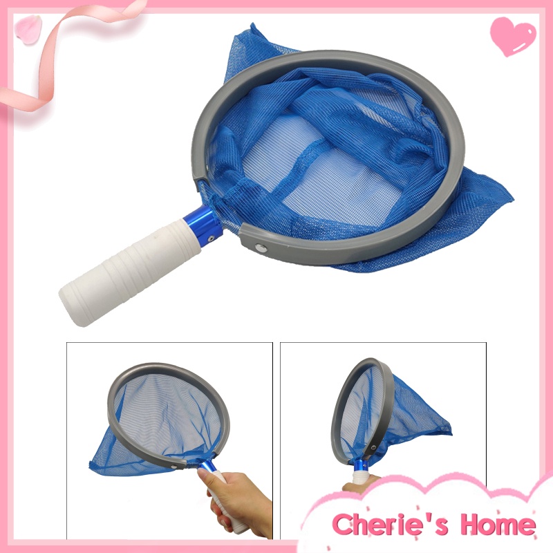 [CherieHome]Heavy Duty Pool Skimmer Net Spa Leaf Rake Cleaning Tool Black Fine Mesh Bag