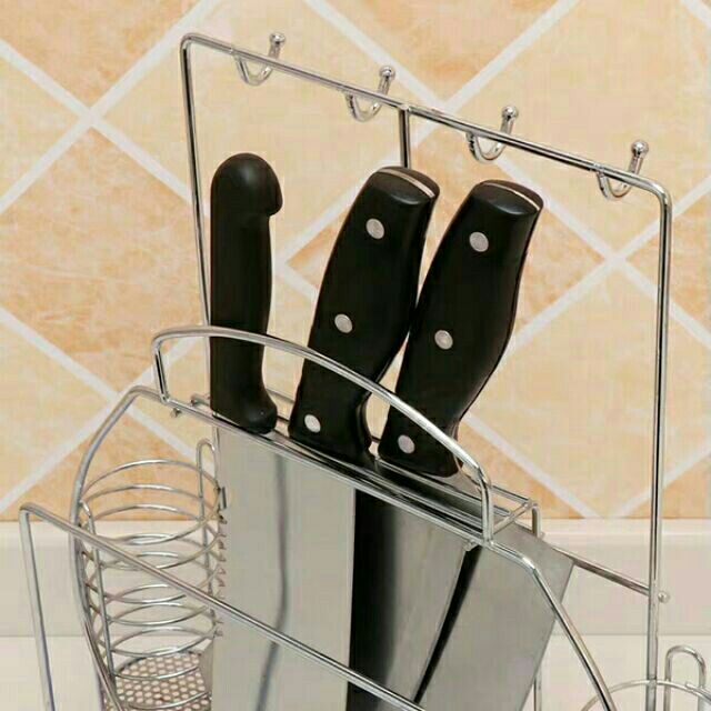 Kệ để dao thớt nhà bếp inox loại mới (có clip) | BigBuy360 - bigbuy360.vn