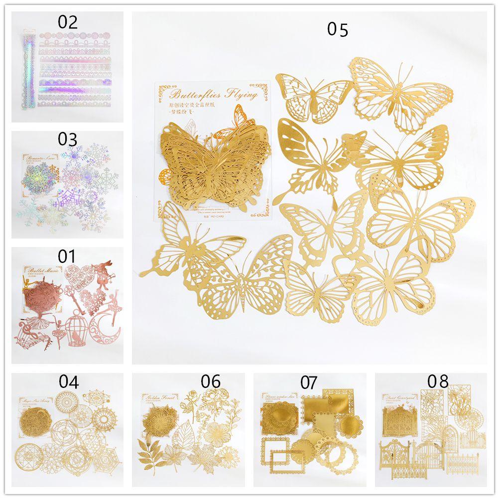 Miếng Dán Trang Trí Sổ Tay/ Album Ảnh Màu Laser Kiểu Cổ Điển Độc Đáo DIY