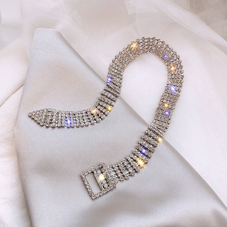 Vòng Cổ Bạc s925 đính pha lê siêu sáng kiêm lắc tay