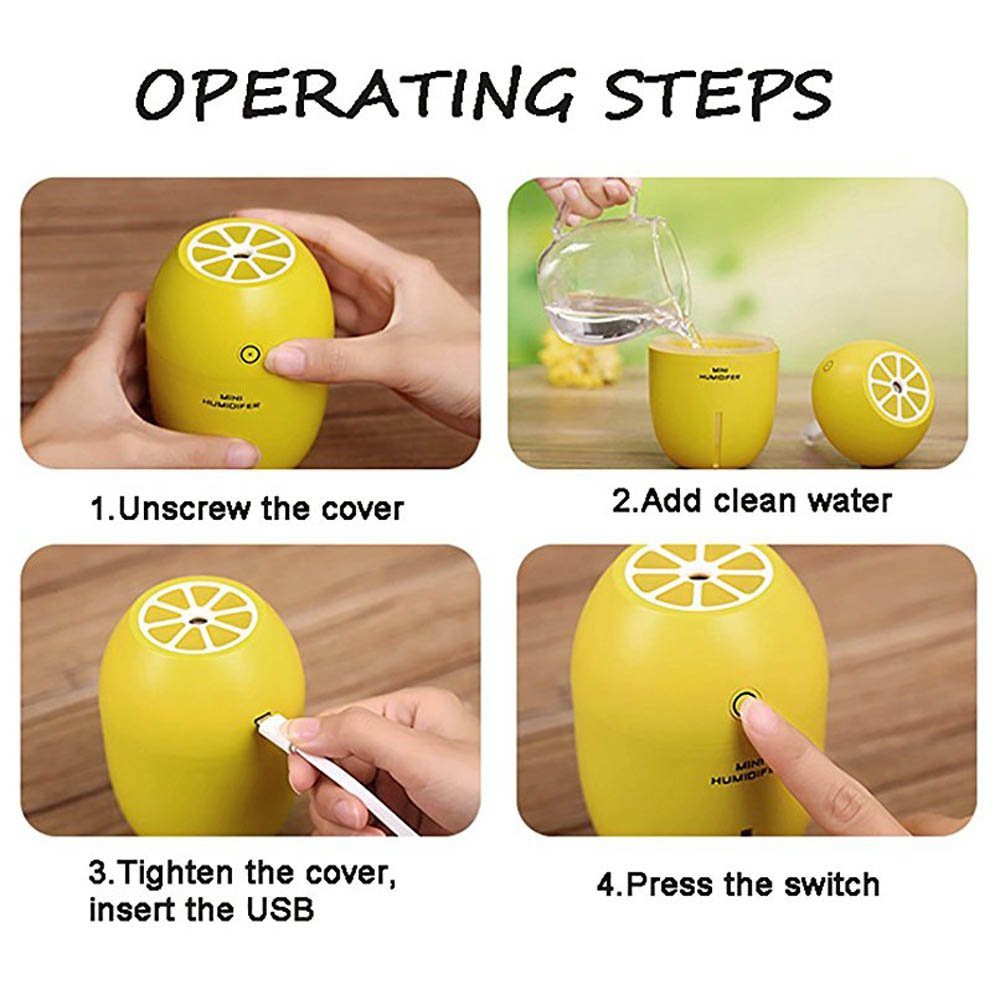 Máy xông tinh dầu cao cấp kiêm đèn ngủ Lemon Humidifer - Màu xanh dương