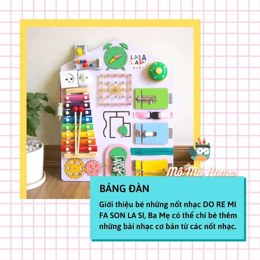 [Mã LIFETOYS1 giảm 30K đơn 99K] Bảng bận rộn, busy board cho bé, Phát triển toàn diện. Made in Việt Nam.40x50x5cm.