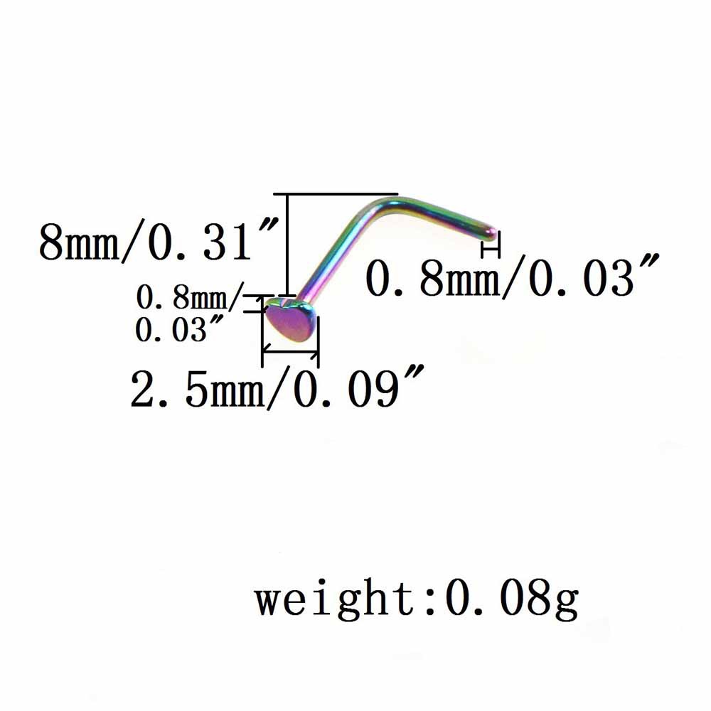 Khuyên xỏ tai mũi hình trái tim phong cách