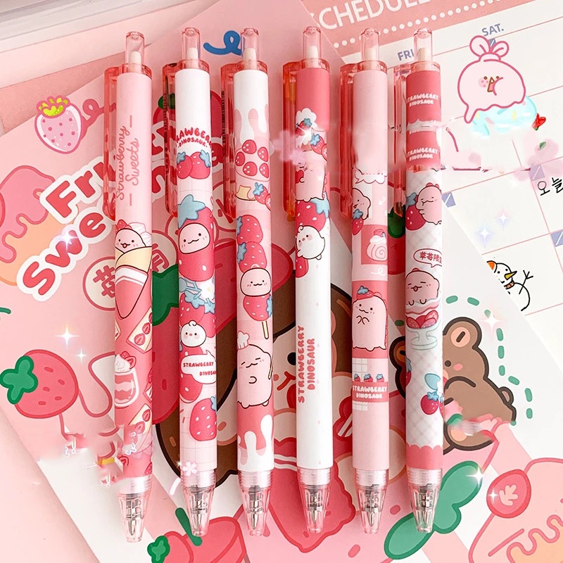 1 Bút Mực Gel Hình Khủng Long Màu Hồng Ngẫu Nhiên