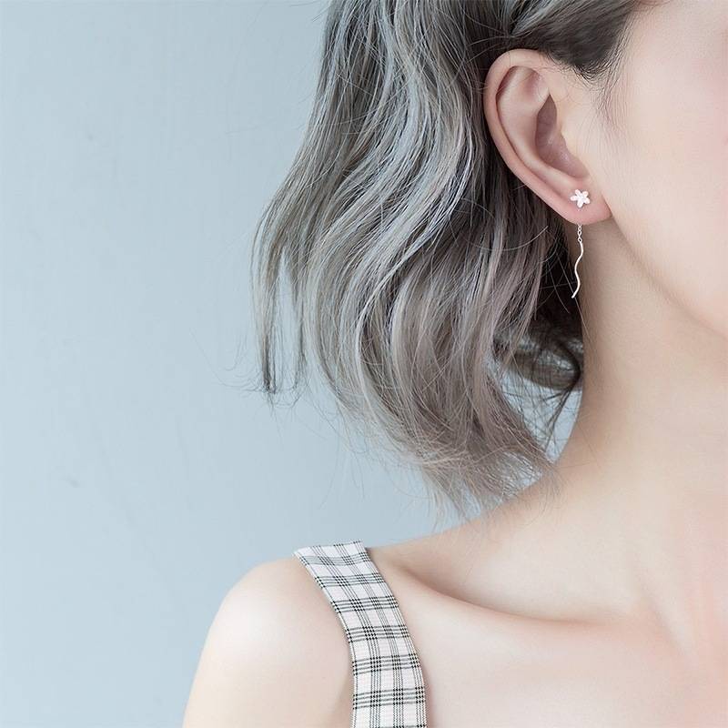 Ear line women's new fashion in 2021, simple and small, ear hole ear chain and indifference Ear Stud Earrings