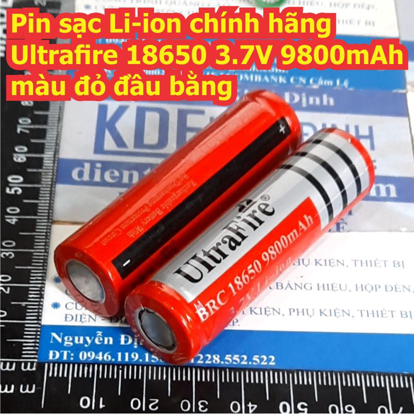 Pin sạc Lithium 18650 3.7V 4.2V 9800mAh / 5000mAh màu đỏ / xanh dương đầu lồi / bằng kde3275