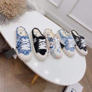 (sale sốc)Giày Sục 𝗡𝗬 chữ thêu họa tiết, Sục 𝐌𝐋𝐁 𝗡𝗬 hàng cao cấp size nữ 36-43