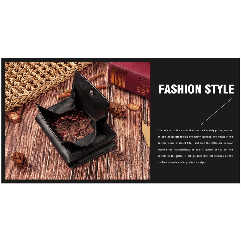 Ví Da Nam Dáng Ngắn Gập Đôi Vintage Giá Đỡ