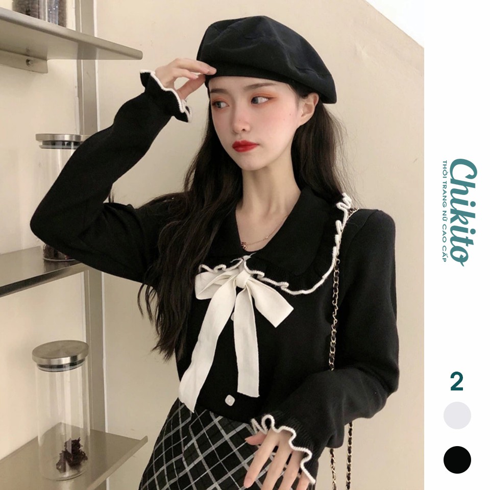 CHIKITO | Áo Thun Len Cột Nơ Tời Trang - Áo Quảng Châu Kiểu Dáng Ulzzang