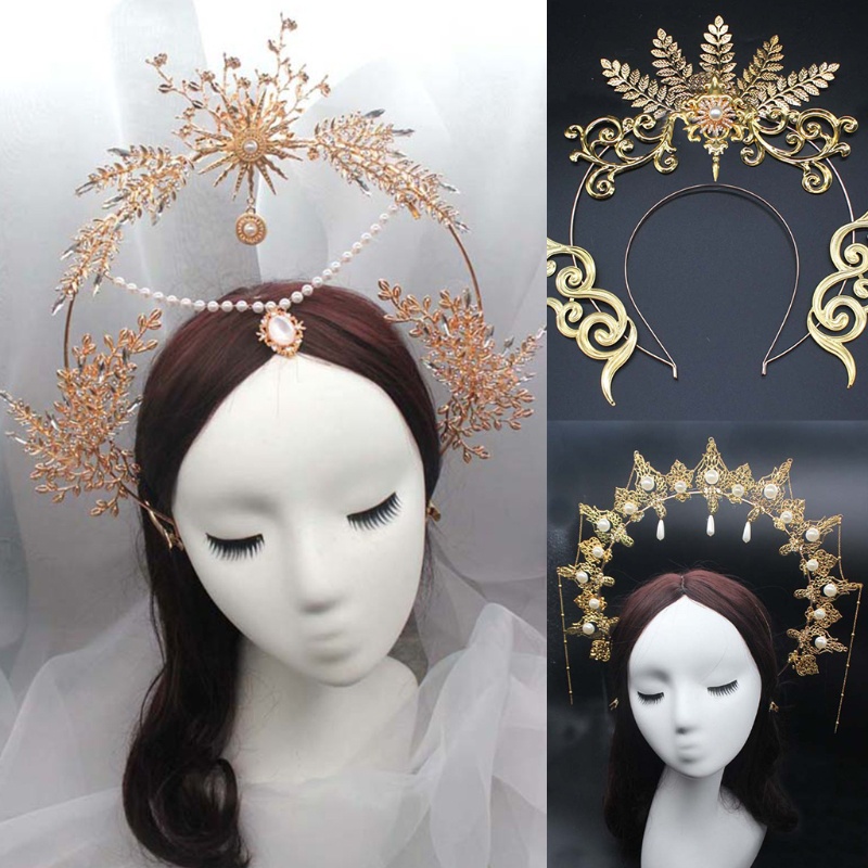 Băng Đô Đính Ngọc Trai DIY Phong Cách Châu Âu