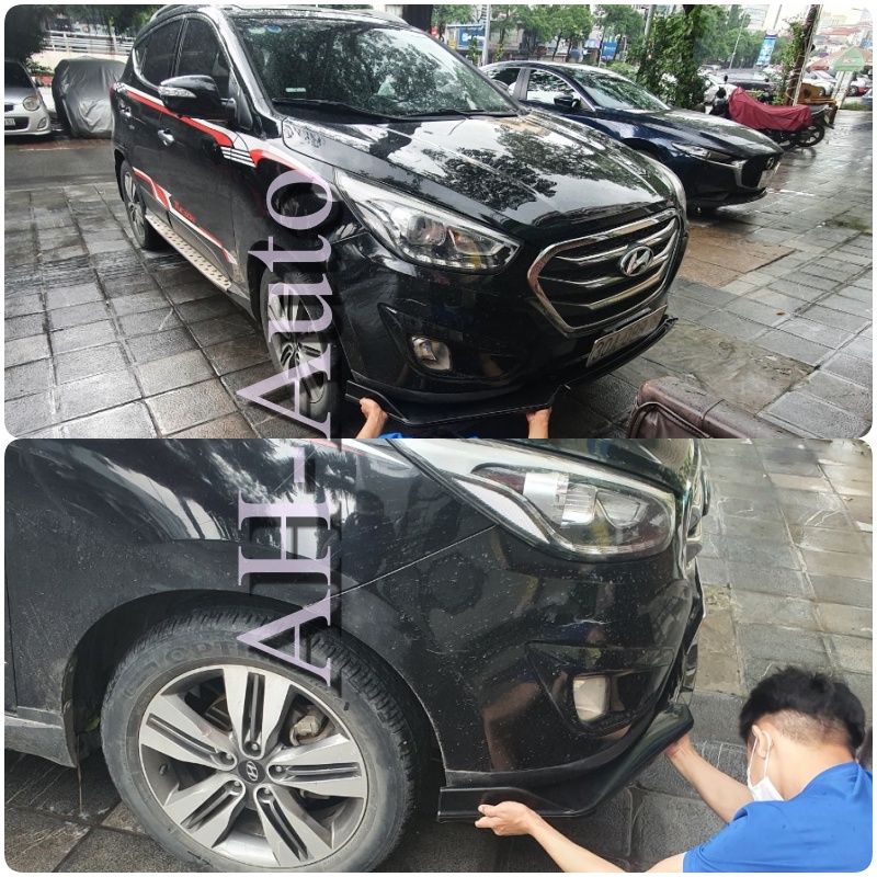 Lip Trước, Cản Trước Thể Thao Hyundai Tucson Nhựa ABS Cao Cấp Chống Va Đập Tốt Phía Dưới Có Gân Tăng Cứng