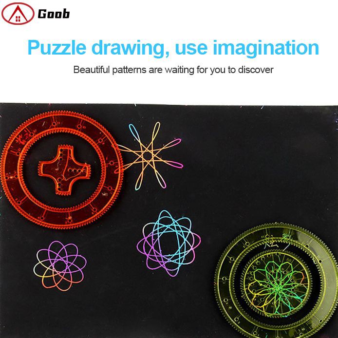 ⌂⌂ Art painting template kaleidoscope puzzle teaching stationery painting set 【Goob】