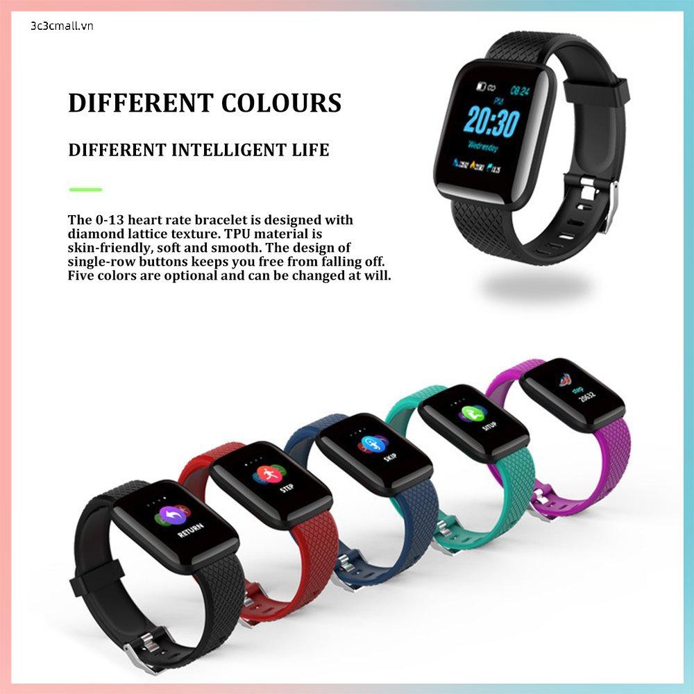 ✨chất lượng cao✨116Plus Color Screen Smart Bracelet D13 Real-Time Heart Rate 1.3 Inch Bracelet