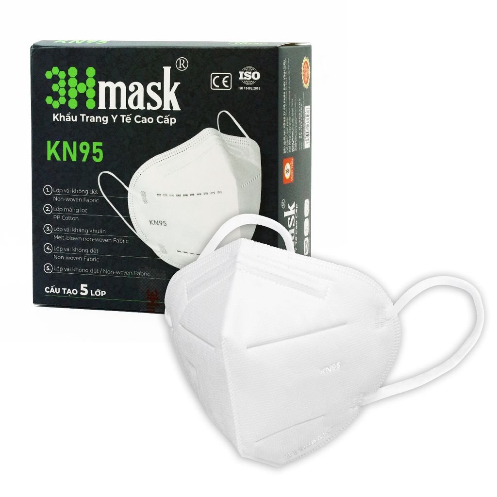 Khẩu trang cao cấp KN95 3Hmask kháng khuẩn lọc bụi mịn PM2.5 tiêu chuẩn quốc tế