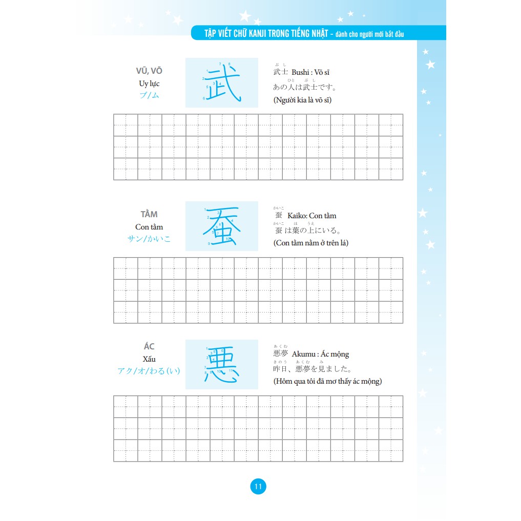 Sách - Tập viết chữ Kanji trong tiếng nhật dành cho người mới bắt đầu