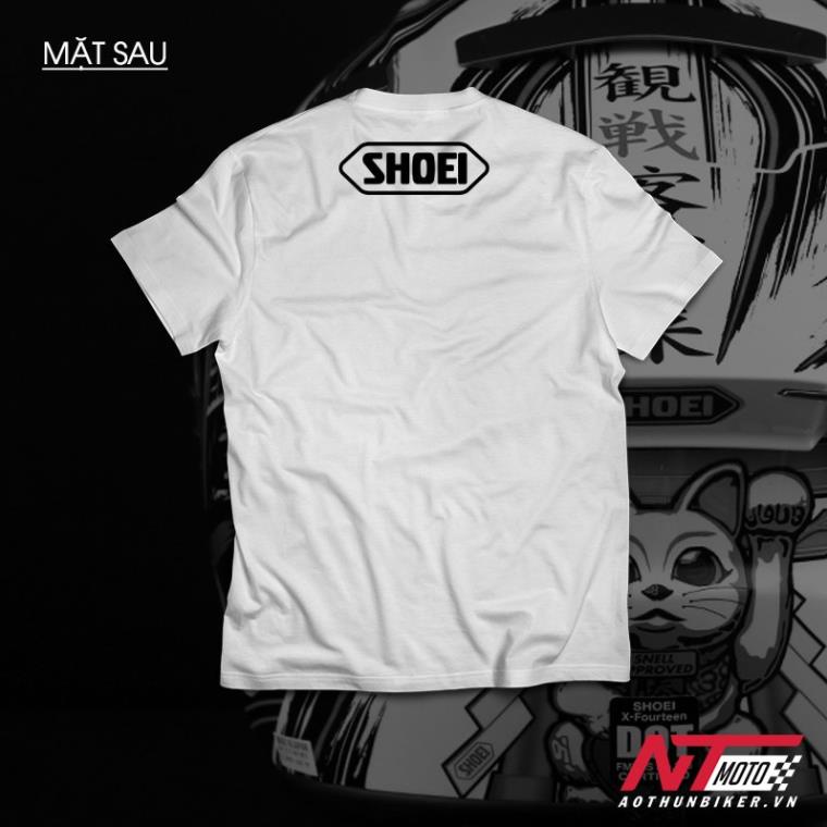 Áo Thun Biker - Shoei X14 Motegi Mèo Thần Tài Unisex Nam Nữ tay ngắn có Big Size Cho