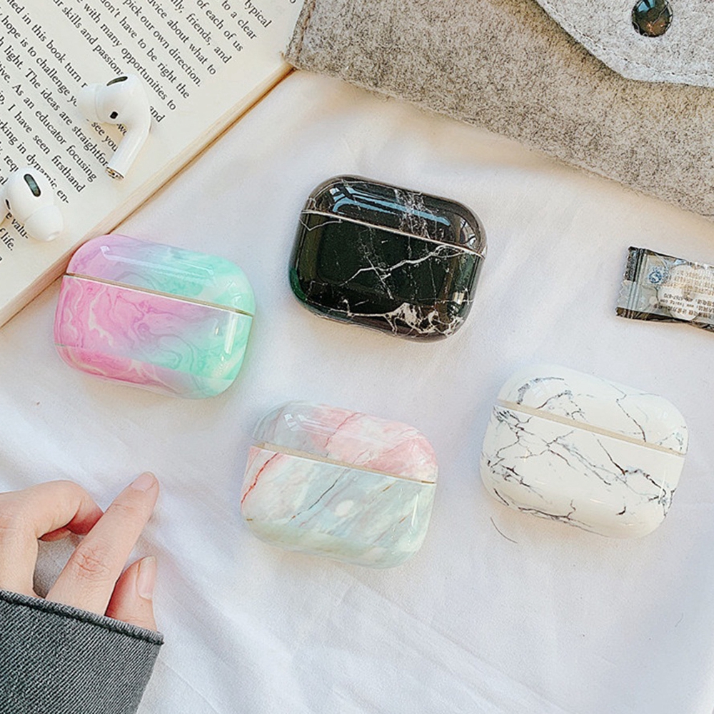 Vỏ bảo vệ hộp sạc tai nghe không dây Apple AirPods Pro airpod 3 bằng PC cứng họa tiết vân đá | BigBuy360 - bigbuy360.vn