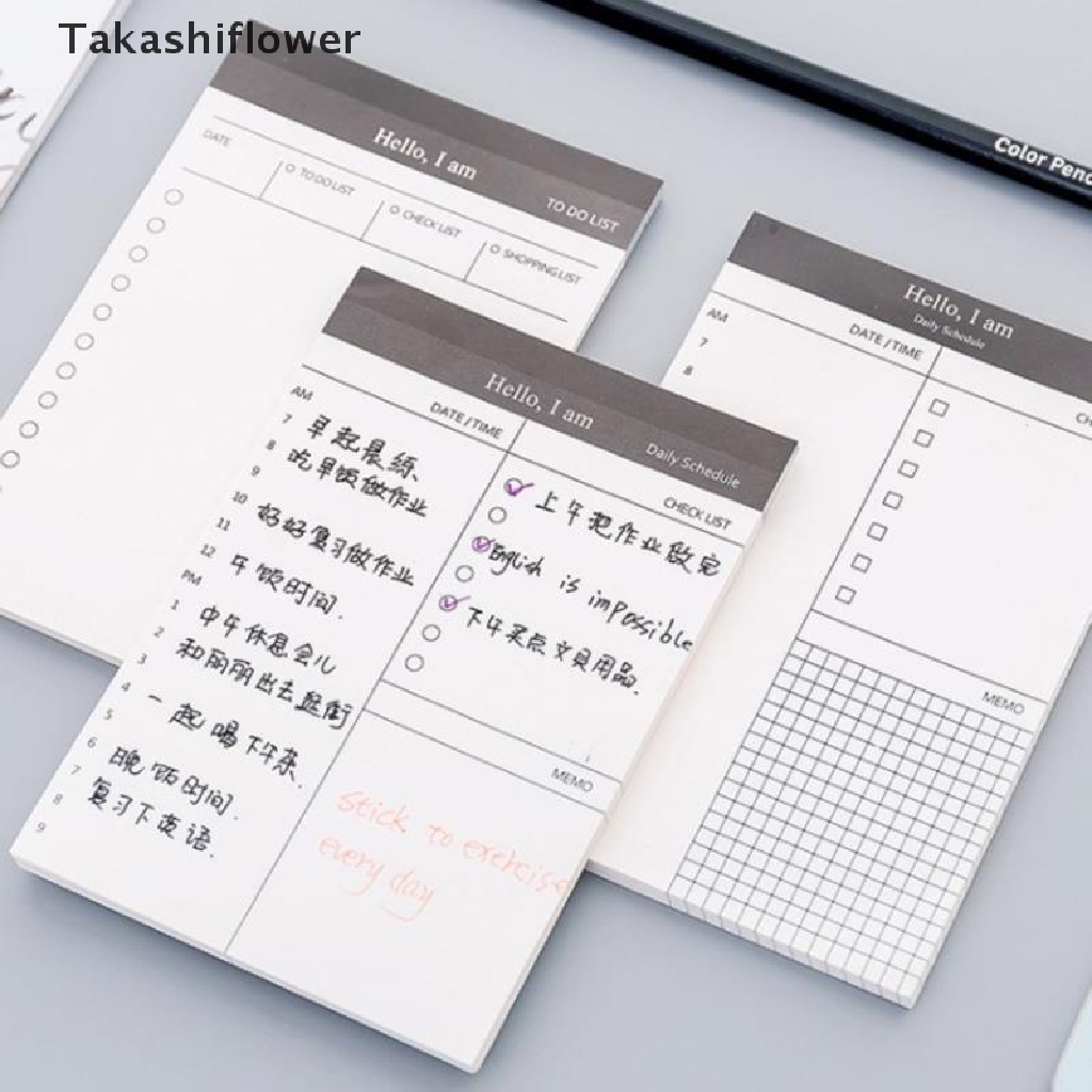 (Takashiflower) Giấy Dán Ghi Chú Lập Kế Hoạch Hàng Ngày Để Làm List Time Bán Chạy