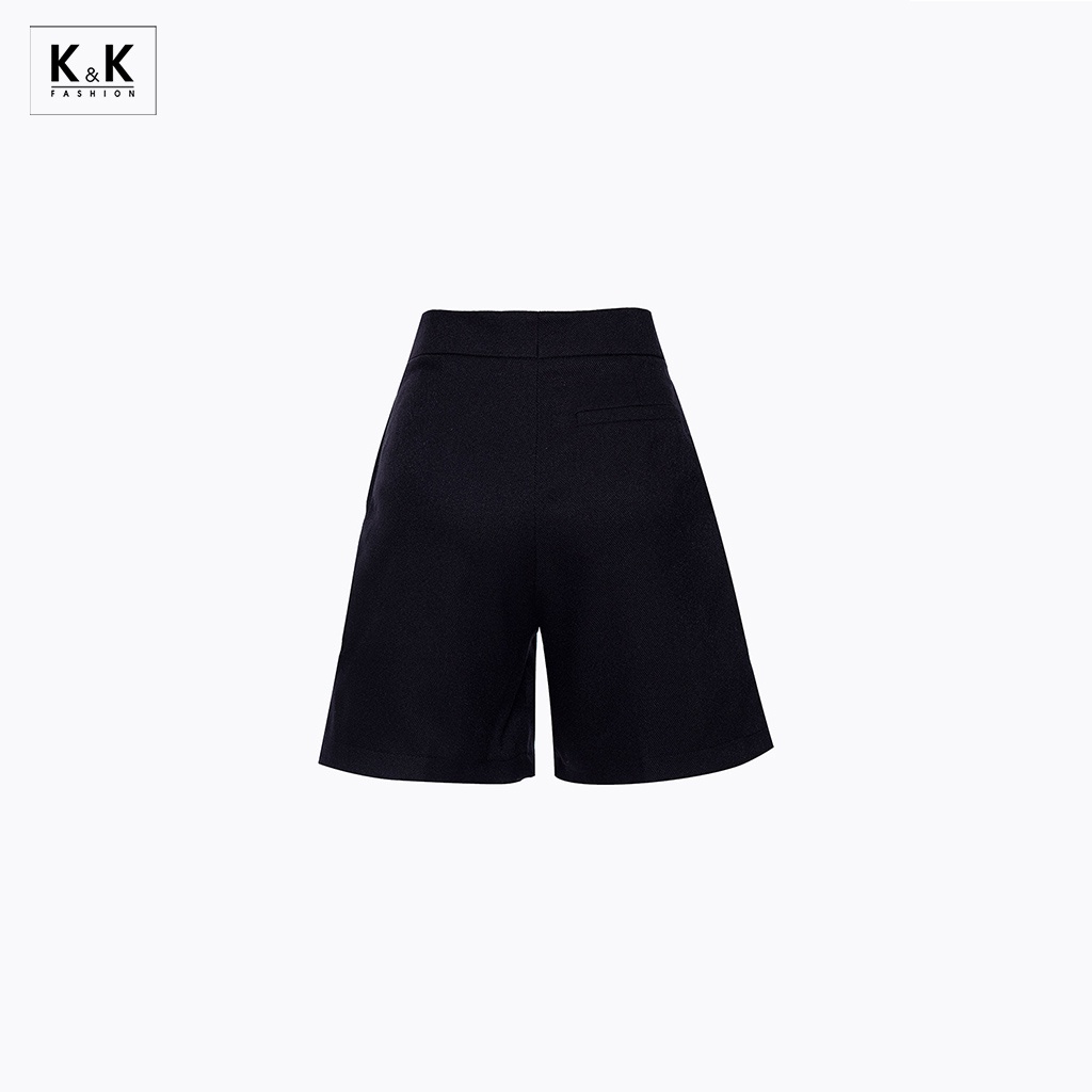 Quần Short Nữ Màu Đen 2 Túi K&amp;K Fashion QCS02-18 Chất Liệu Cotton