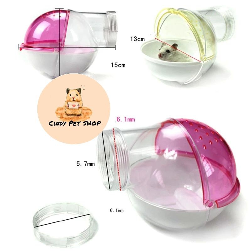 Nhà tắm mica cao cấp gắn chuồng cho Hamster