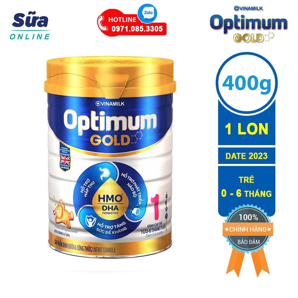 NSX MỚI Sữa Bột Optimum Gold số 1 - Hộp Thiếc 400g - Tạp Hóa Minh Khôi