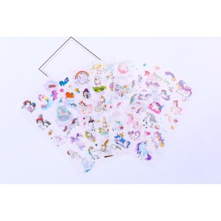 Set 6 tấm sticker dán Kỳ Lân Unicorn