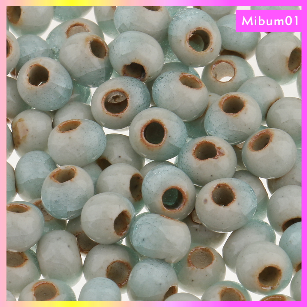 Set 100 hạt gốm tròn 6mm dùng làm trang sức thủ công độc đáo