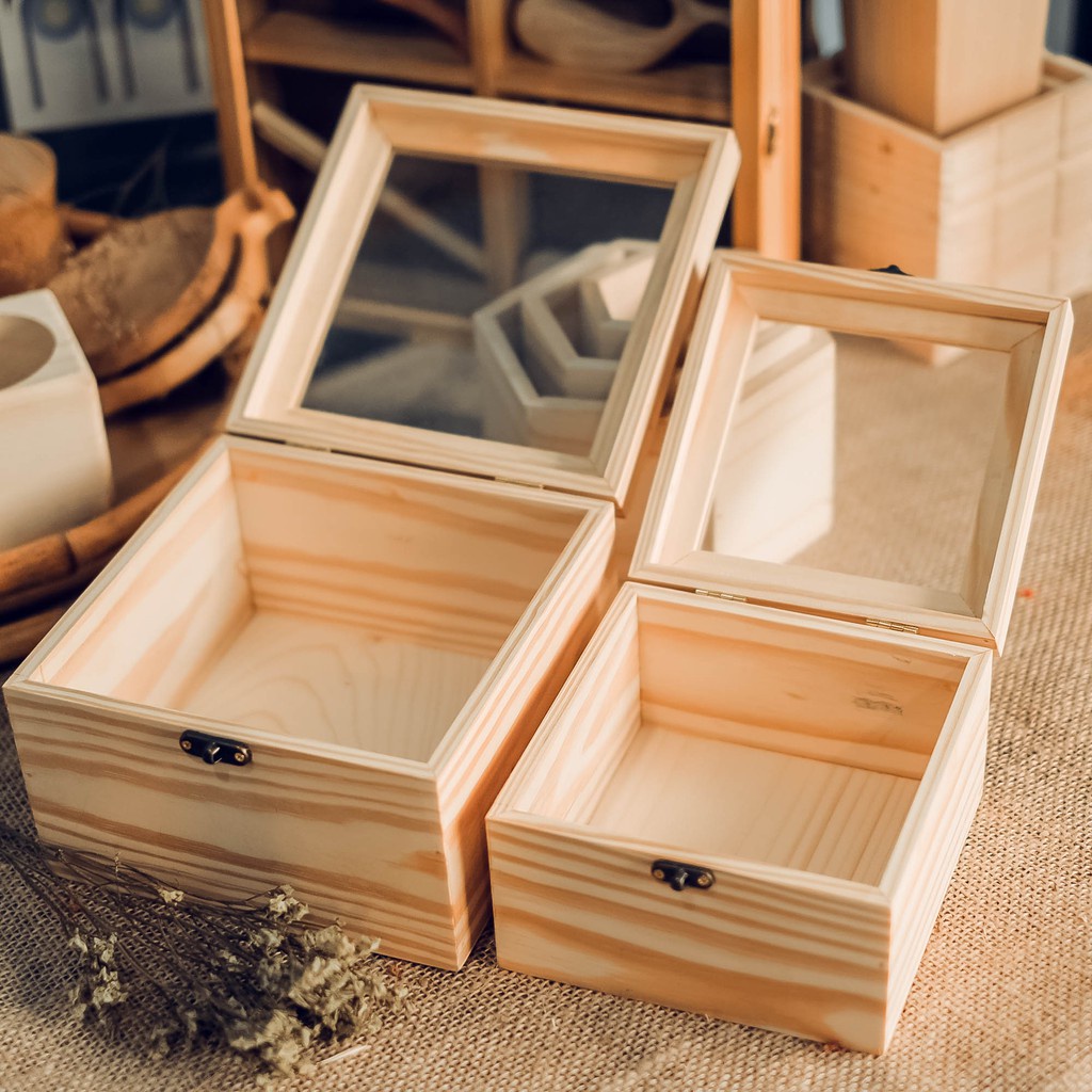 Hộp Gỗ Đựng Quà Có Trang Trí Full Phụ Kiện - Hộp Đựng Quà Tặng Sinh Nhật, Kỷ Niệm Dịp Lễ