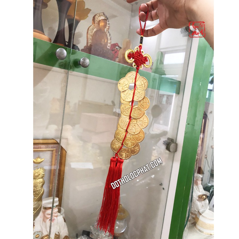 Dây 5 Đồng Ngũ Phúc Hoa Mai Mạ Vàng Đường Kính 6cm