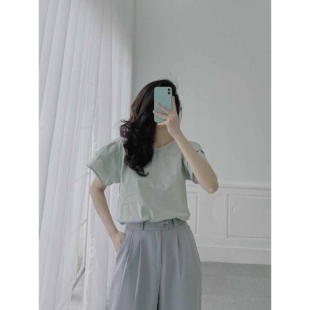 YU CHERRY | Áo nữ Bubble Cotton Top YA373