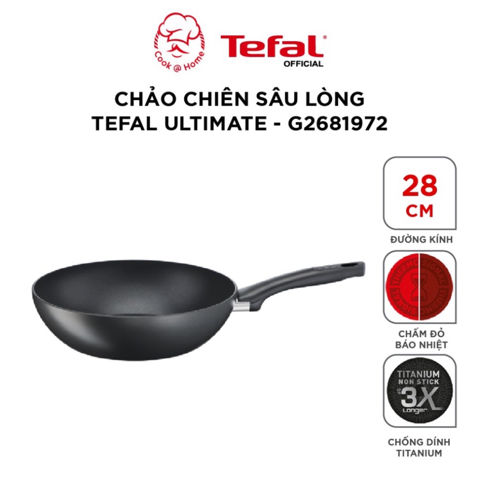 Chảo chiên sâu lòng Tefal Ultimate size 28cm - G2681972