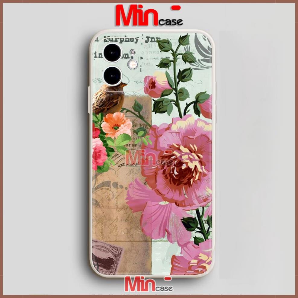 Ốp lưng iPhone cạnh viền vuông silicon dẻo cho iphone 6/6s/7/8/X/XS/XR/11/12/13 Pro Plus Max Hoa châu âu đẹp dễ thương